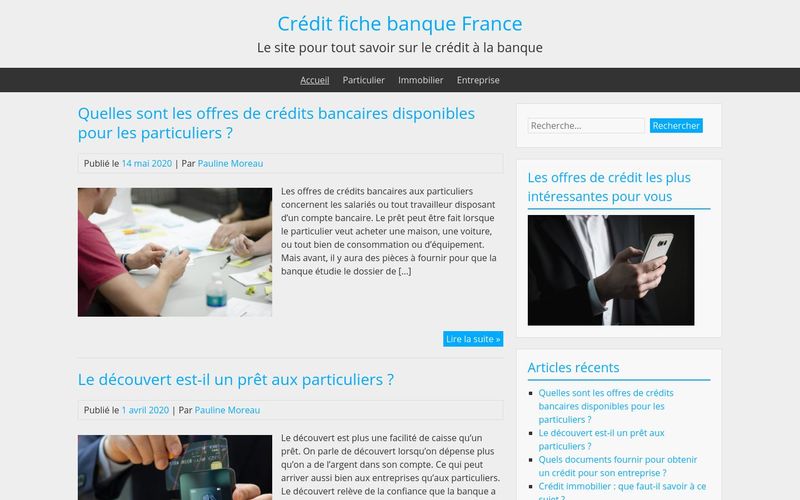 Crédit fiche banque France - Le site pour tout savoir sur le crédit à la banque