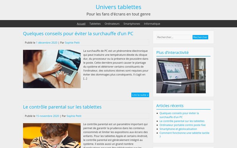 Univers tablettes - Pour les fans d'écrans en tout genre
